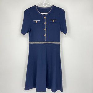 Ezpopsy Crew Neck Slim Knitted Nautical Style Dress Women's Size Large